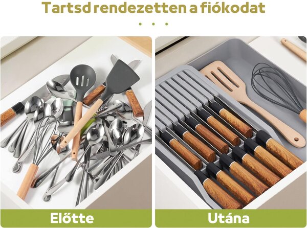 Držiak a organizér na nože - sivý