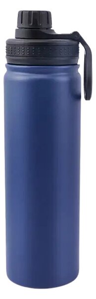 Modrá termoska z nehrdzavejúcej ocele s nepriepustným uzáverom, funkcia udržiavania chladu aj tepla - 650 ml