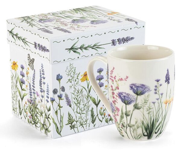 Porcelánový hrnček LEVANDUĽOVÁ ZÁHRADA v darčekovej krabičke 350 ml