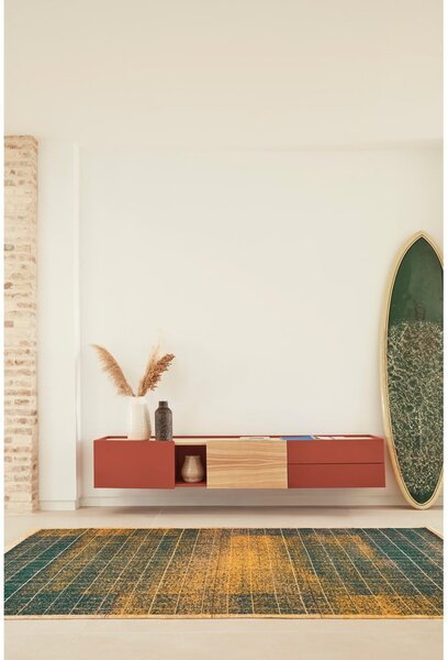 TV stolík v dekore duba v tehlovo-prírodnej farbe 180x45 cm Otto – Teulat