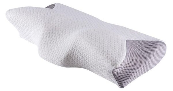 Ergonomický vankúš z pamäťovej peny bielo-šedá 60 x 35 cm
