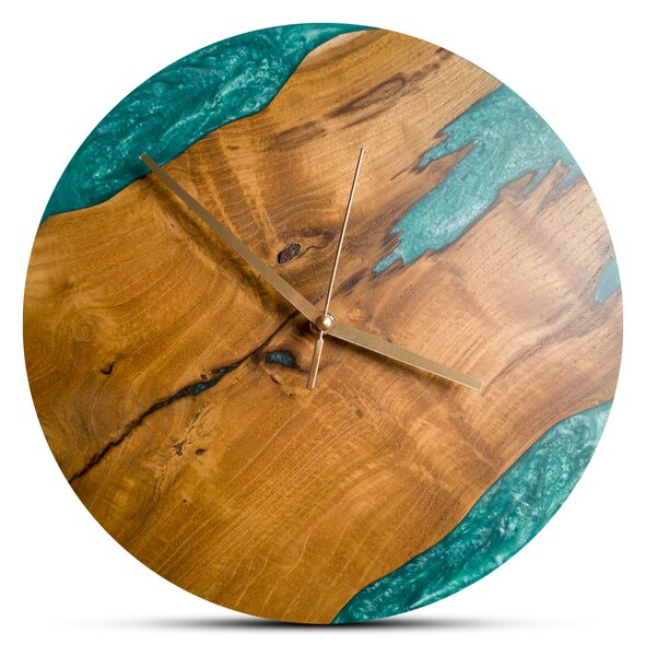 TIMMER wood decor Ocean Eyes - Teakové živicové hodiny
