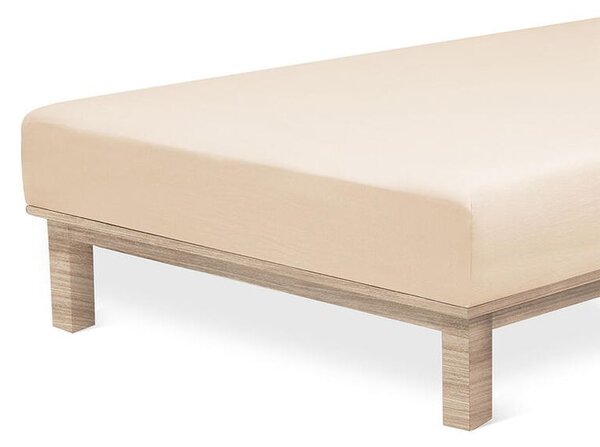 Napínacia plachta na posteľ jersey s elastanom kávová 90 x 200 cm