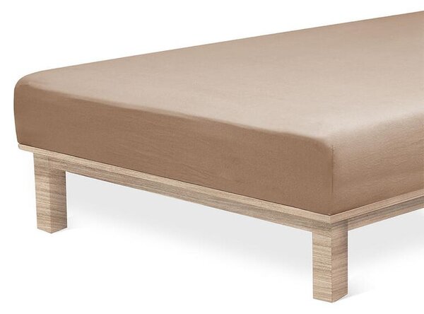Napínacia plachta na posteľ jersey s elastanom orechová 90 x 200 cm