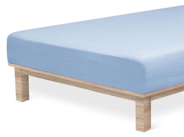 Napínacia plachta na posteľ jersey s elastanom modrá 90 x 200 cm