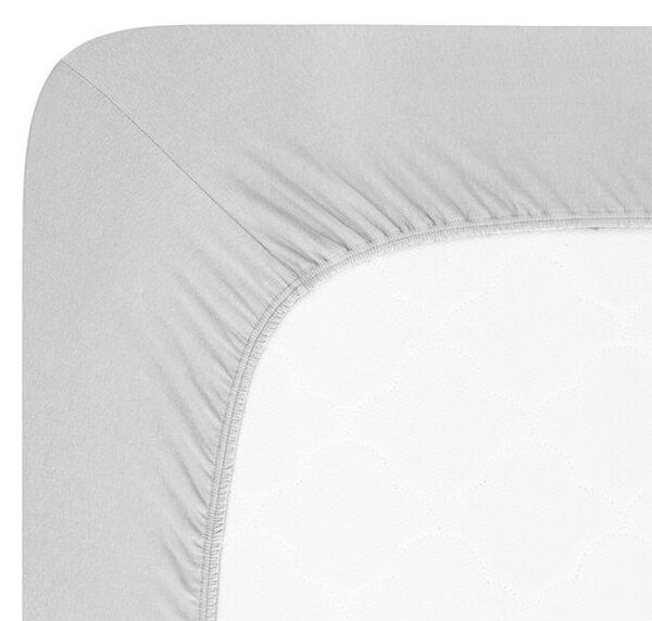 Napínacia plachta na posteľ jersey s elastanom šedá 90 x 200 cm