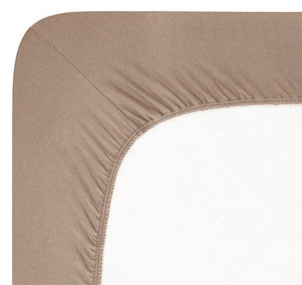 Napínacia plachta na posteľ jersey s elastanom orechová 90 x 200 cm