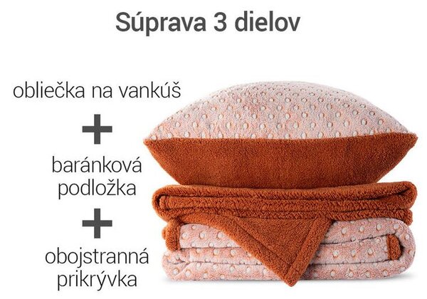 Baránková súprava POLKA karamelová 3 ks