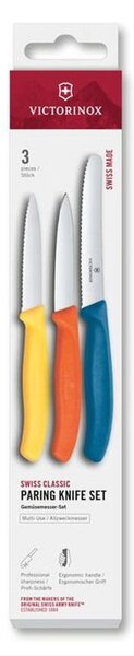 Kuchynské nože VICTORINOX SWISS CLASSIC s farebnými rukoväťami, sada 3 dielov