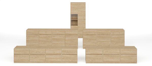 VITRÍNA, farba duba, 79,4/187,5/40 cm MID.YOU - Sklenené vitríny, Online Only