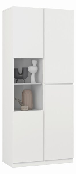 VITRÍNA, biela, 79,4/187,5/40 cm MID.YOU - Sklenené vitríny, Online Only