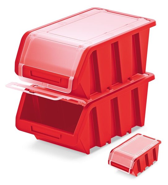 Plastový úložný box uzatvárateľný TRUCK 15,5x10x7 cm Farebné prevednie: Červená