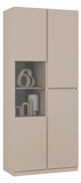 VITRÍNA, taupe, 79,4/187,5/40 cm MID.YOU - Sklenené vitríny, Online Only