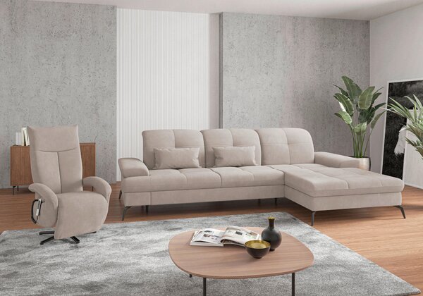 ROHOVÁ SEDAČKA, textil, sivobéžová Sit & More - Sedačky, Online Only