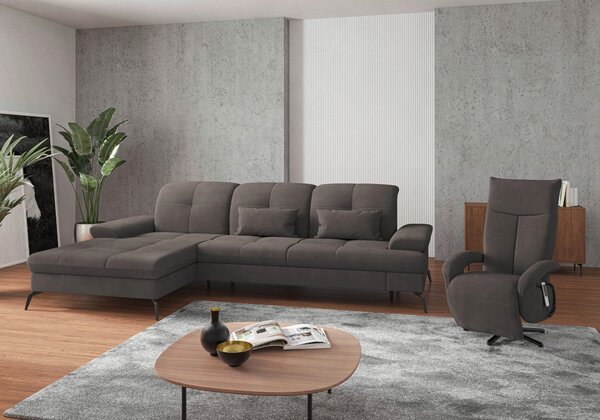 ROHOVÁ SEDAČKA, textil, grafitová Sit & More - Sedačky, Online Only
