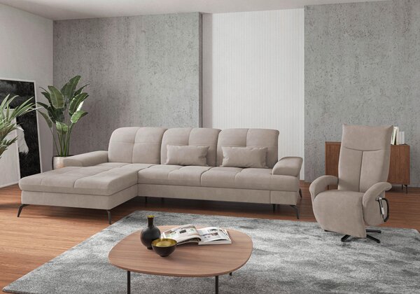 ROHOVÁ SEDAČKA, textil, sivobéžová Sit & More - Sedačky, Online Only