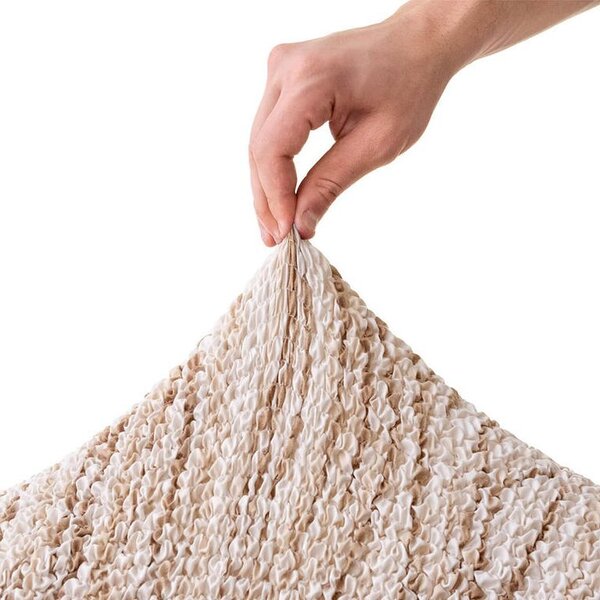 Bielastické poťahy UNIVERSO NOVÉ žíhané béžové klubové kreslo (š. 50 - 70 cm)