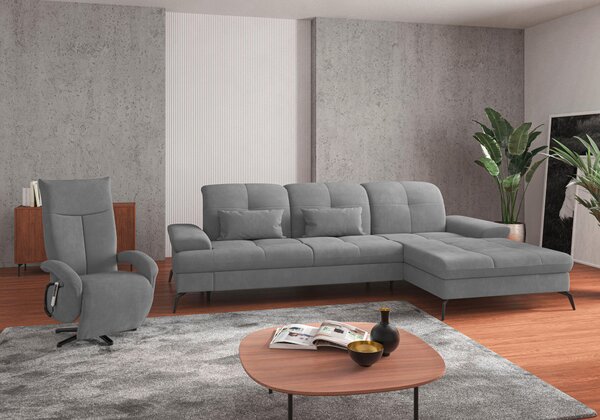 ROHOVÁ SEDAČKA, textil, sivá Sit & More - Sedačky, Online Only
