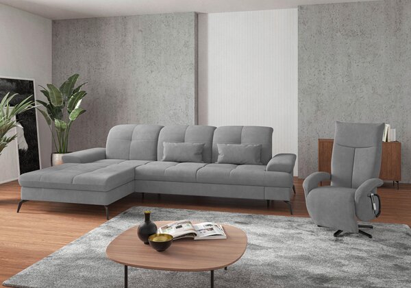ROHOVÁ SEDAČKA, textil, sivá Sit & More - Sedačky, Online Only