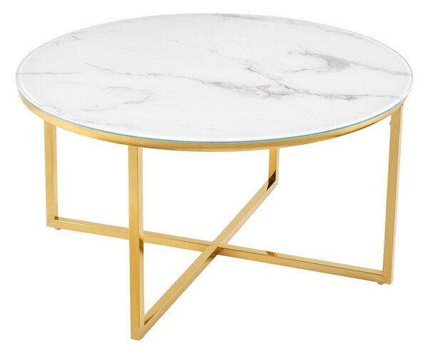 Dizajnový konferenčný stolík Latrisha 80 cm vzor imitácia mramora