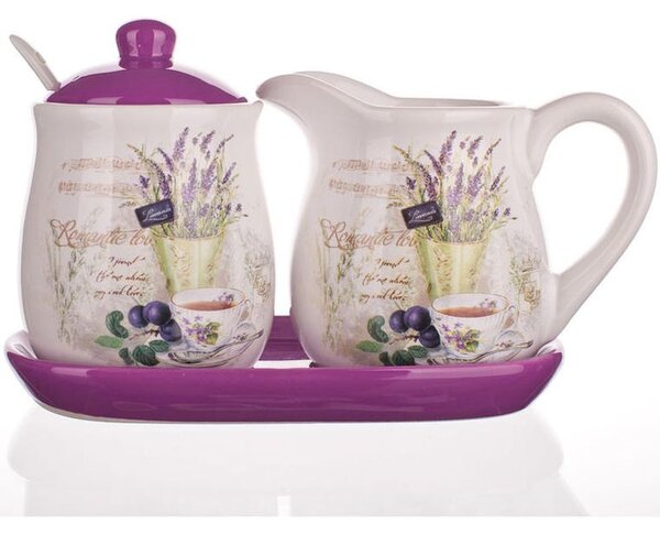 Keramická mliečenka a cukornička Lavender, BANQUET