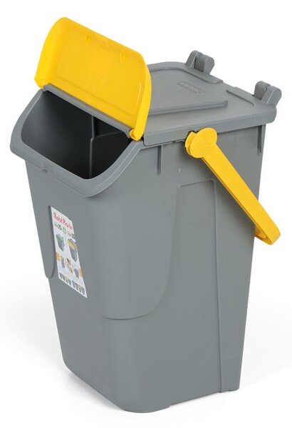 Plastový odpadkový kôš na triedenie odpadu ECOLOGY II, 35 l, sivá/žltá