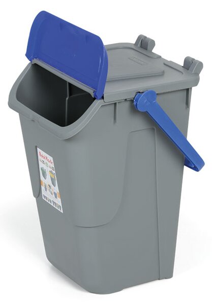 Plastový odpadkový kôš na triedenie odpadu ECOLOGY II, 35 l, sivá/modrá