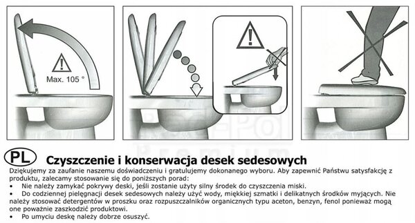 Cersanit Mito Red, toaletné sedátko z polypropylénu pre WC kombi, biela, TK001-008