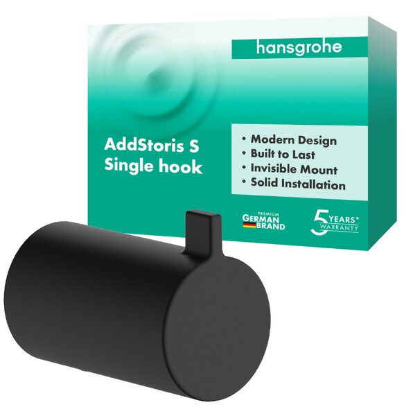 Hansgrohe AddStoris S - Jednoduchý háčik na uterák, čierna matná 41762670