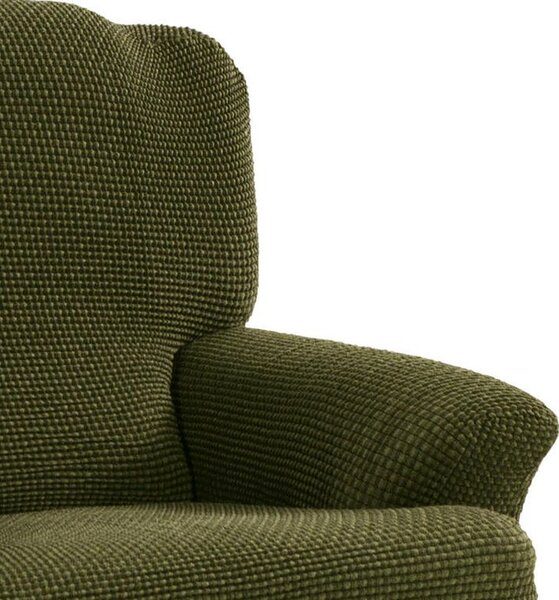 Super strečové poťahy NIAGARA zelená kreslo ušiak (š. 70 - 95 cm)