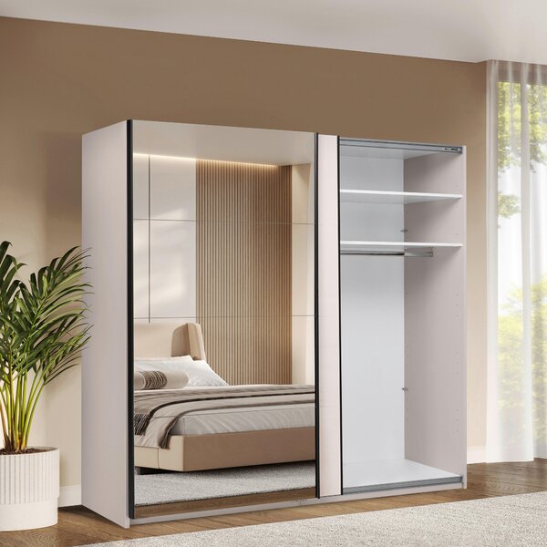 SKRIŇA S POSUVNÝMI DVERAMI, kašmírová, 250/210/62 cm MID.YOU - Skrine, Online Only