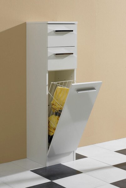 SPODNÁ SKRINKA, biela, biela, 30/119/33 cm Carryhome - Kúpeľňové skrinky
