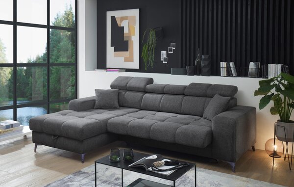 ROHOVÁ SEDAČKA, textil, antracitová MID.YOU - Sedačky, Online Only
