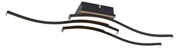Dizajnové stropné svietidlo čierne s drevom vrátane LED 3 svietidiel - Vanesa
