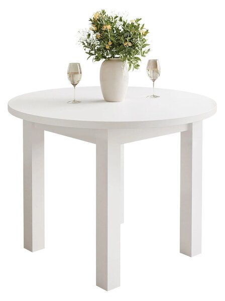 JEDÁLENSKÝ SET LORENA BIELY STÔL + 4 STOLIČKY DUB CRAFT 100 / 140 cm