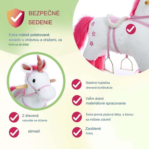 Detský hojdací jednorožec s funkciou zvuku