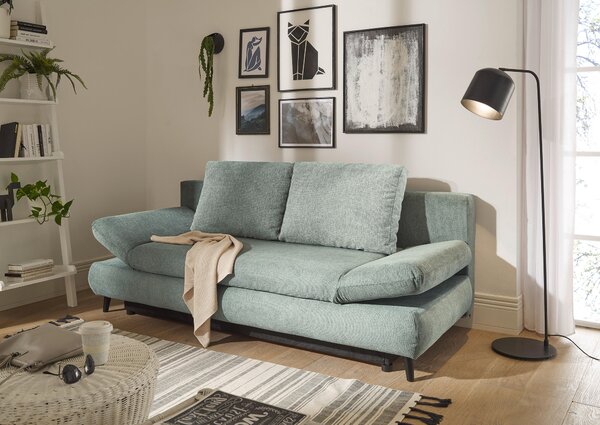 ROZKLADACIA POHOVKA, textil, kompozitné drevo, sivomodrá MID.YOU - Sedačky, Online Only