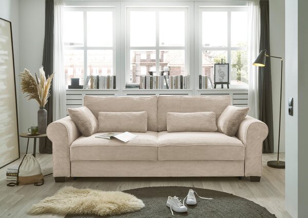 ROZKLADACIA POHOVKA, textil, krémová MID.YOU - Sedačky, Online Only