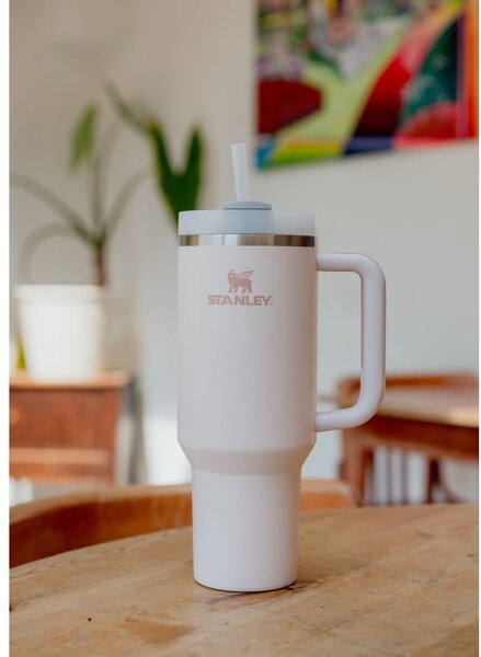Svetloružová termoska so slamkou z nehrdzavejúcej ocele 1,18 l Quencher H2.0 FlowState Tumbler Rose Quartz – Stanley