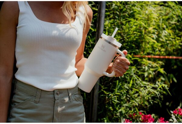 Svetloružová termoska so slamkou z nehrdzavejúcej ocele 1,18 l Quencher H2.0 FlowState Tumbler Rose Quartz – Stanley