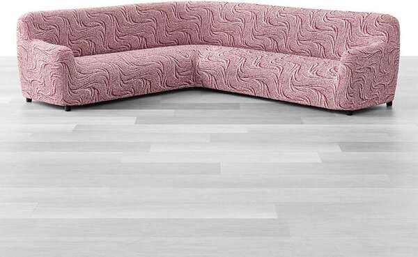 Bielastické poťahy BRILLANTE bordó rohová sedačka (š. 350 - 530 cm)