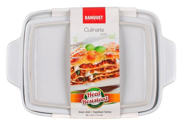 Forma zapekacia obdĺžniková s vekom CULINARIA White 28 x 18 cm