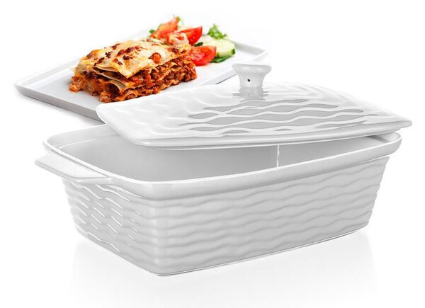 Forma zapekacia obdĺžniková s vekom CULINARIA White 28 x 18 cm