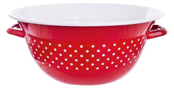 Šalátová misa červená s bodkami priemer 26 cm