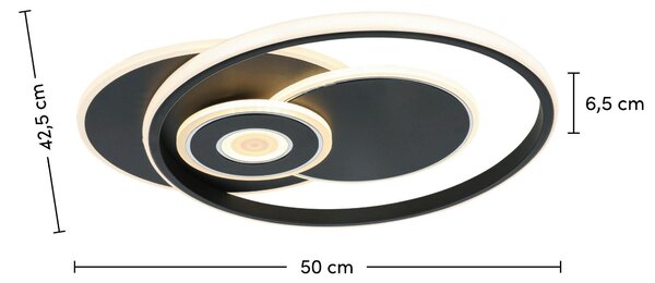 STROPNÉ SVIETIDLO, 50/42,5/6,5 cm Novel - Online Only bytové doplnky, Online Only