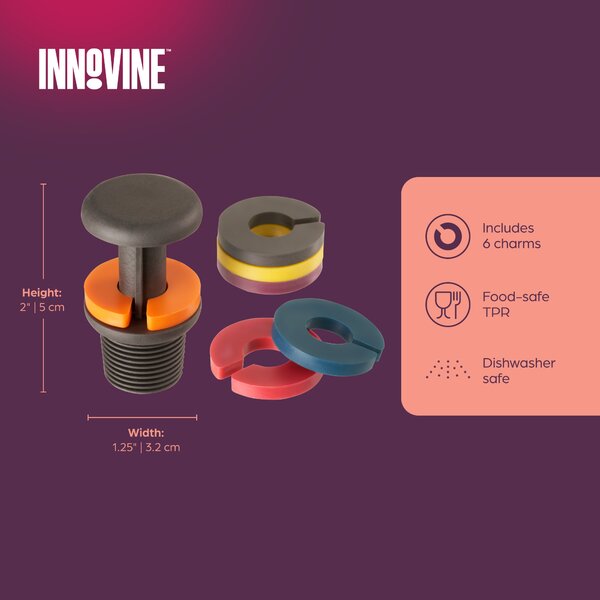 Innovine Zátka na víno s 6 rozlišovačmi na poháre