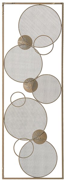 Nástenná dekorácia zlatá kov 90 x 31 cm kruhy abstraktný vzor moderný glamour štýl doplnky dekorácie