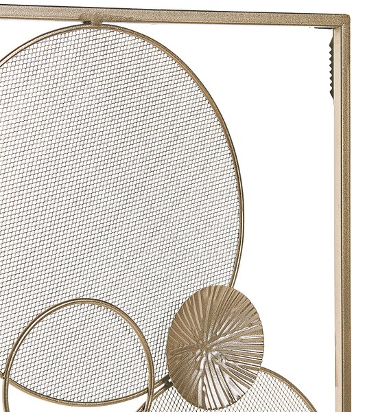 Nástenná dekorácia zlatá kov 90 x 31 cm kruhy abstraktný vzor moderný glamour štýl doplnky dekorácie