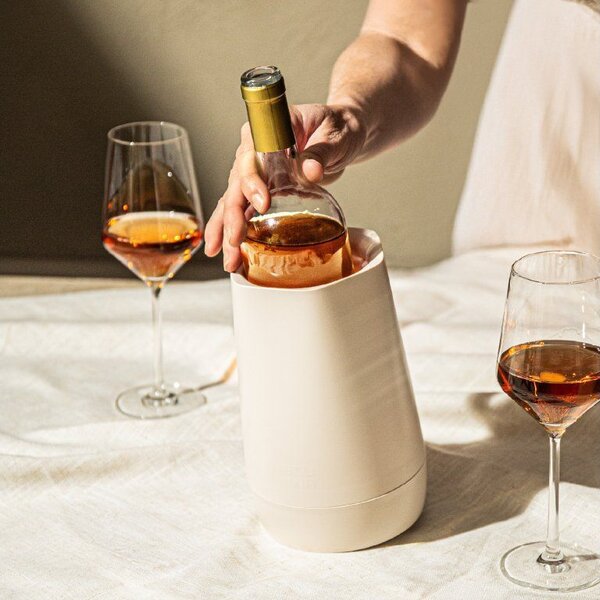Chladiaca nádoba na víno s aktívnou vložkou HEXO Vacu Vin - piesková