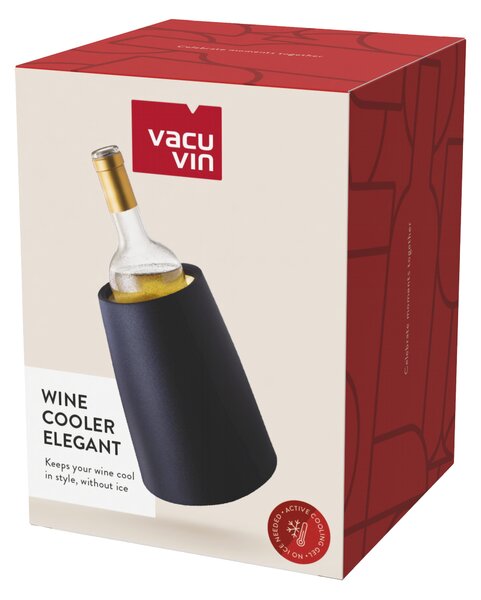 Chladiaca nádoba na víno s aktívnou vložkou ELEGANT Vacu Vin - čierna